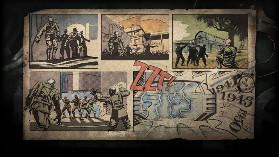 Kino der Toten Zombies loading artwork with illustrated theater scenes