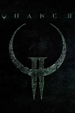 Quake II cover artwork with the game's metallic emblem from Pieter's project page
