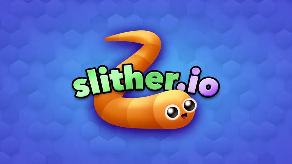 Slither.io project artwork showing an orange snake and the game's colorful name
